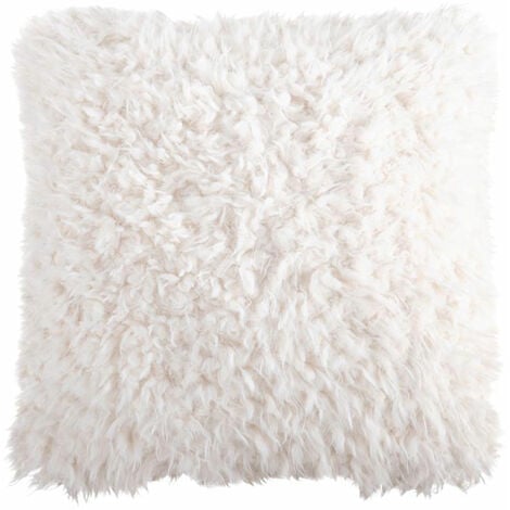 LE MONDE DES ANIMAUX Housse de Coussin façon peau de mouton - 40x40cm - Blanc