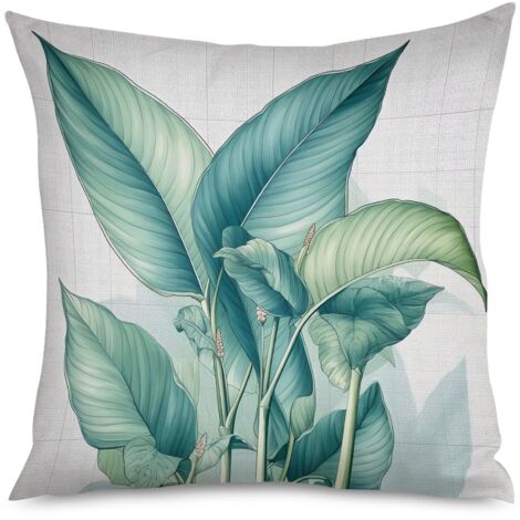 Housse de coussin feuillage dense, décoration salon