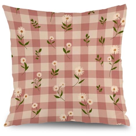 Housse de coussin feuilles fleurs, décoration maison élégante,50×50cm
