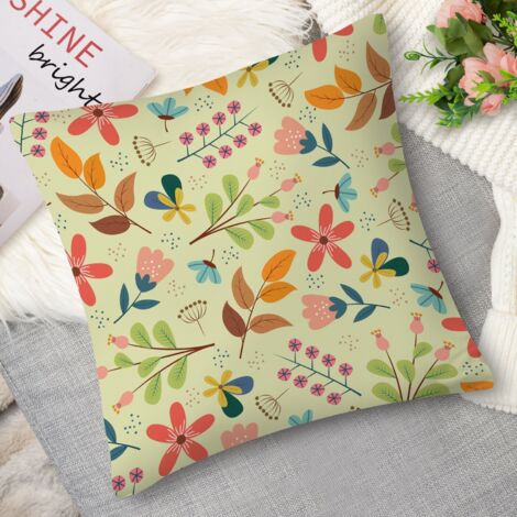 Housse de coussin fleurs blanches, épuré