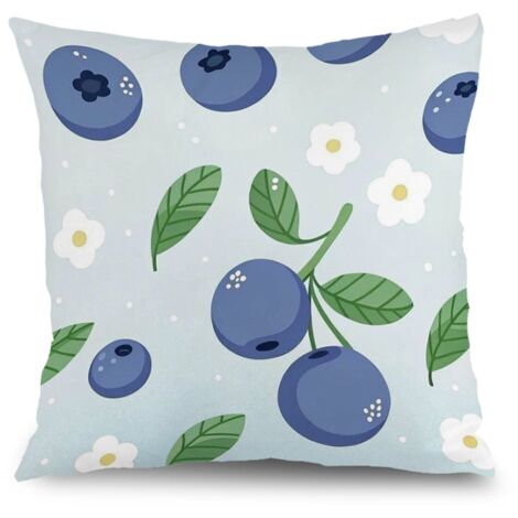 Housse de coussin fleurs bleu rose jaune, décoration canapé-lit,45×45cm