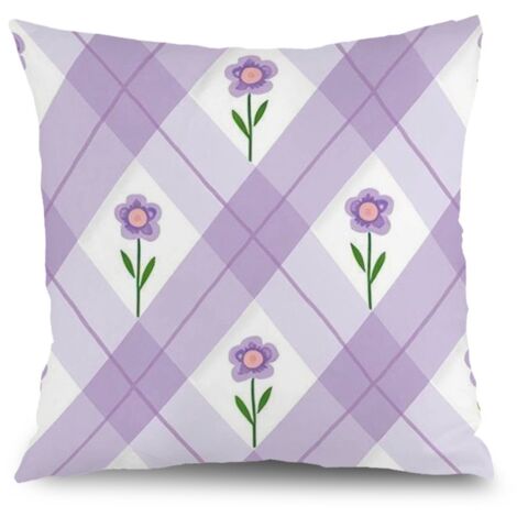 Housse de coussin fleurs bleu rose jaune, décoration canapé,40×40cm
