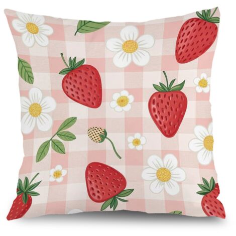 Housse de coussin fleurs bleu rose jaune, décoration salon,40×40cm