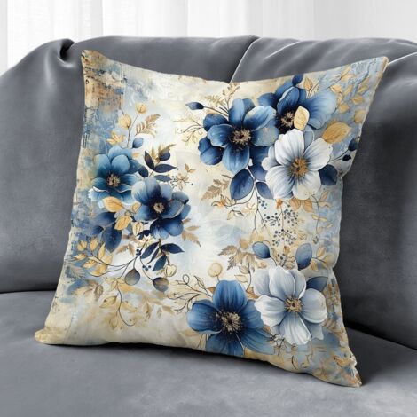 Housse de coussin fleurs colorées, décoration maison élégante,40×40cm
