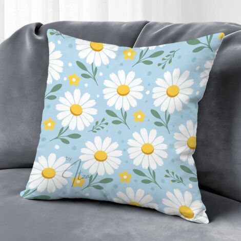 Housse de coussin fleurs colorées, décoration maison moderne,50×50cm