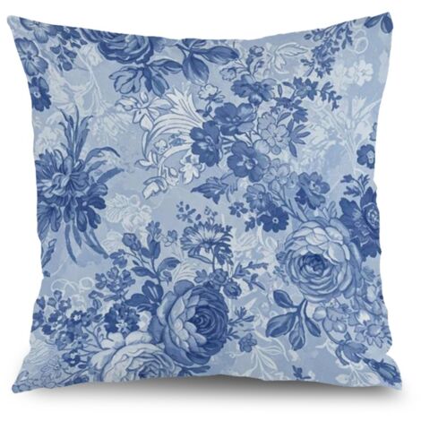 Housse de coussin fleurs coton feuilles vertes, décoration salon ,50×50cm