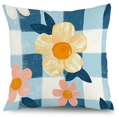 Housse de coussin fleurs décoratives, décoration maison,50×50cm