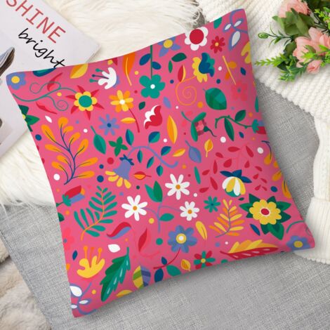 Housse de coussin fleurs d’été, coloré