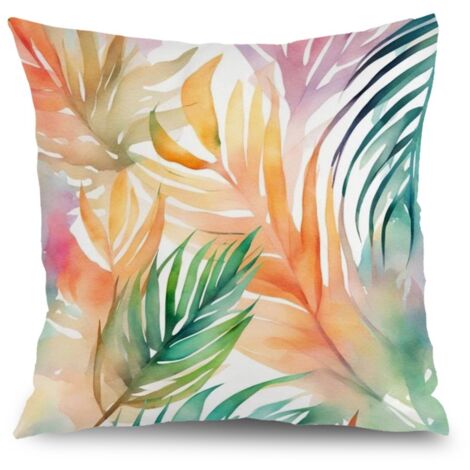 Housse de coussin fleurs extérieur, décoration canapé jardin,45×45cm