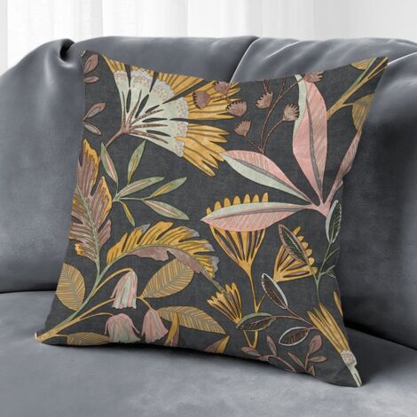 Housse de coussin fleurs extérieur, décoration patio maison,40×40cm