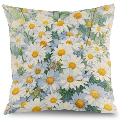 Housse de coussin fleurs feuilles vertes, décoration canapé élégant,50×50cm