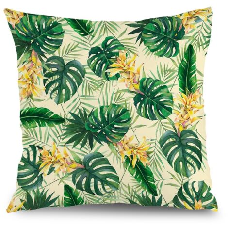 Housse de coussin fleurs feuilles vertes, décoration maison,40×40cm