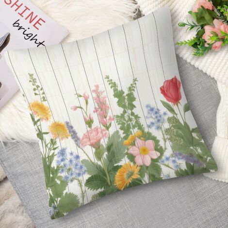 Housse de coussin fleurs graphiques