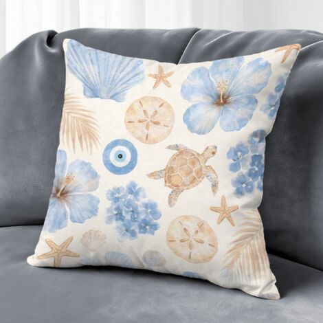 Housse de coussin fleurs jardin, décoration canapé extérieu,50×50cm