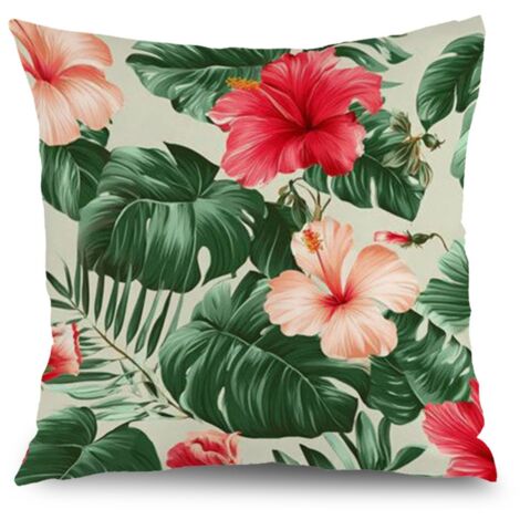 Housse de coussin fleurs jardin, décoration canapé extérieur,45×45cm