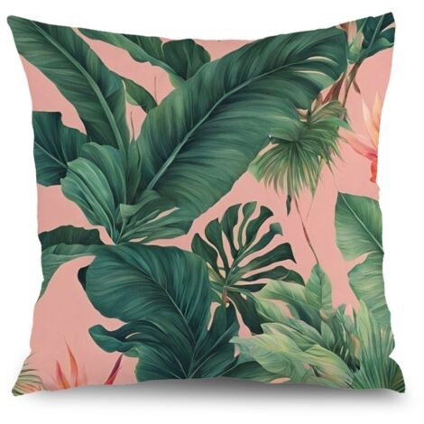 Housse de coussin fleurs jardin, décoration chaise banc extérieur,50×50cm