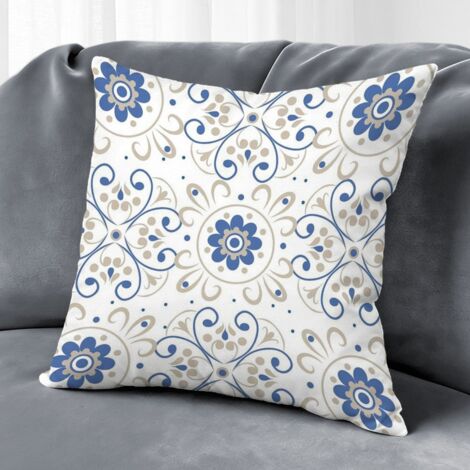 Housse de coussin fleurs jardin, décoration patio terrasse pour canapé intérieur extérieur,40×40cm