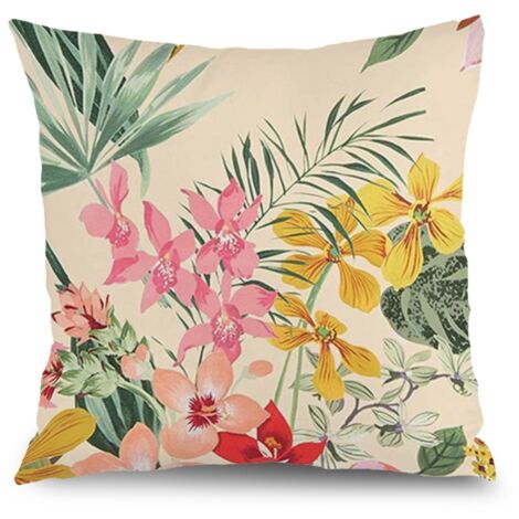 Housse de coussin fleurs jardin, style ferme pour terrasse,50×50cm