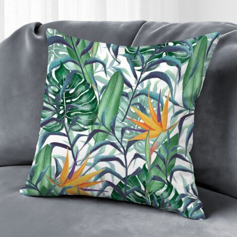 Housse de coussin fleurs papillon, décoration maison rustique ,40×40cm
