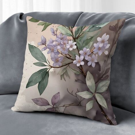 Housse de coussin fleurs printemps, décoration maison jardin terrasse,45×45cm