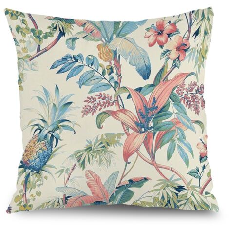 Housse de coussin fleurs printemps été, décoration canapé-lit extérieur,45×45cm