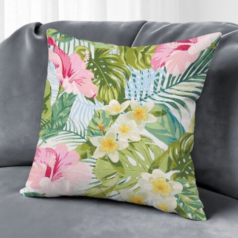 Housse de coussin fleurs printemps été, décoration intérieur extérieur,40×40cm