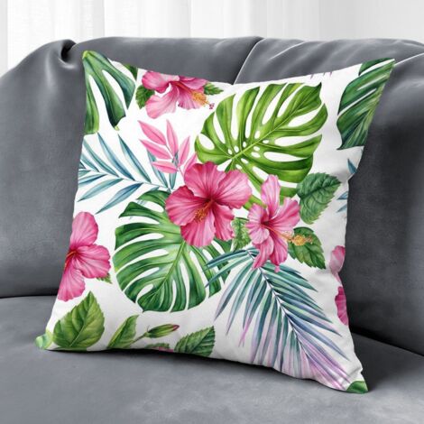 Housse de coussin fleurs printemps, taie décorative pour maison intérieur extérieur,40×40cm