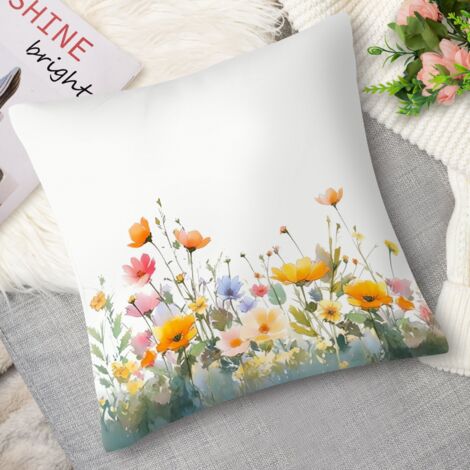 Housse de coussin fleurs scandinaves