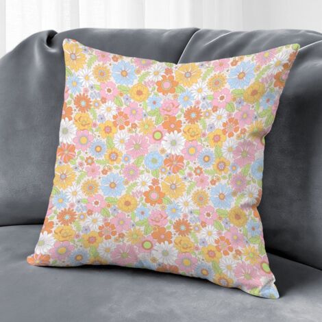 Housse de coussin fleurs vintage, décoration salon chambre,40×40cm
