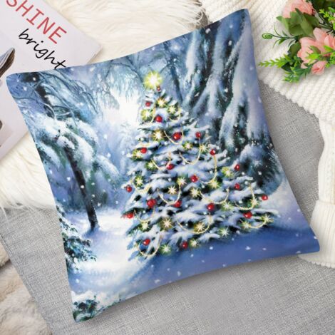 Housse de coussin flocons géométriques