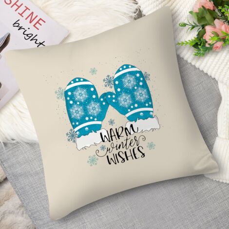 Housse de coussin flocons scintillants, gnome