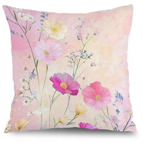 Housse de coussin floral décoratif, canapé-lit maison,45×45cm