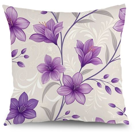 Housse de coussin floral extérieur, décoration canapé extérieur,50×50cm