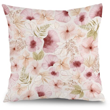 Housse de coussin floral jardin, décoration terrasse canapé,40×40cm
