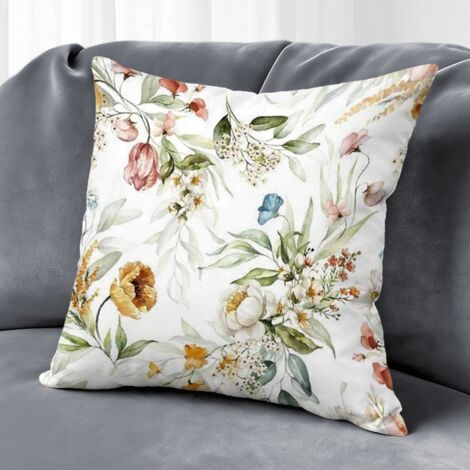 Housse de coussin floral papillon, décoration maison rustique,40×40cm