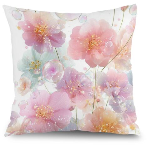 Housse de coussin floral patio, décoration maison jardin terrasse,40×40cm