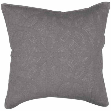 Housse de Coussin "Florette" 40x40cm Anthracite