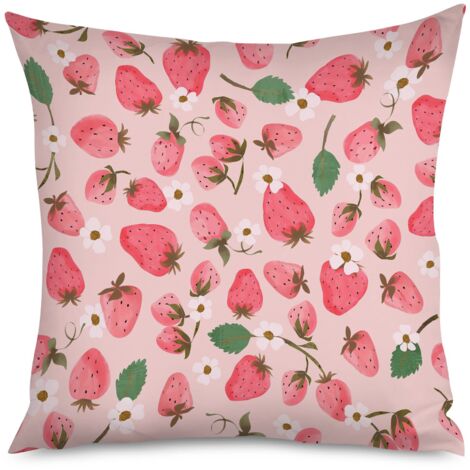 Housse de Coussin Fraise Cute Déco