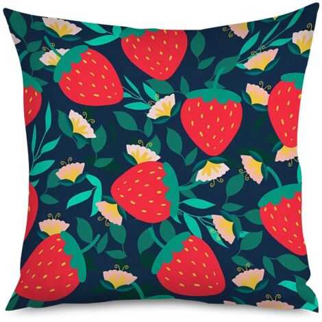 Housse de Coussin Fraise Tendance