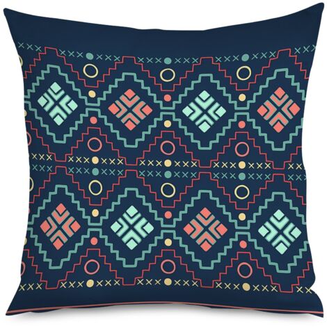 Housse de coussin franges bohèmes, style ethnique