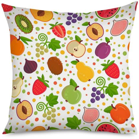Housse de coussin fruits tropicaux mignons, 50x50 cm