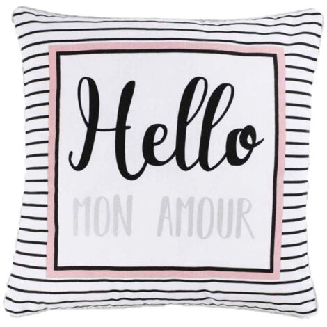 Housse de Coussin "Hello" 40x40cm Noir