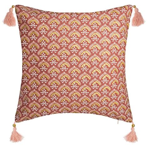 Housse de coussin hindou or 40x40 cm - Rouge
