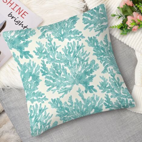 Housse de coussin hippocampe feuille vintage