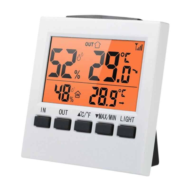 ABC - Thermomètre et hygromètre numérique sans fil pour intérieur et extérieur, affichage de la température et de l'humidité en °c et en °f, avec