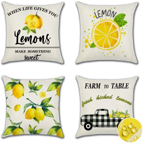 Housse de coussin imperméable 45x45, lot de 4 housses de coussin décoratives d'extérieur