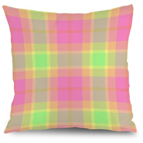 Housse de coussin imprimé carreaux, décoration maison rustique pour canapé-lit salon,50×50cm