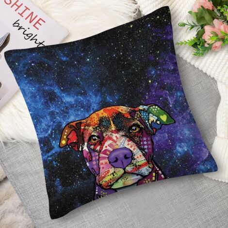 Housse de coussin imprimé chat et chien, 40x40 cm
