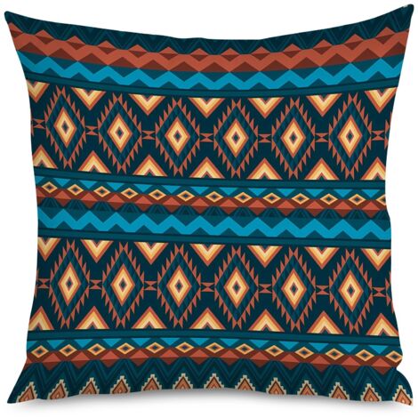 Housse de coussin imprimé chevron, style bohème