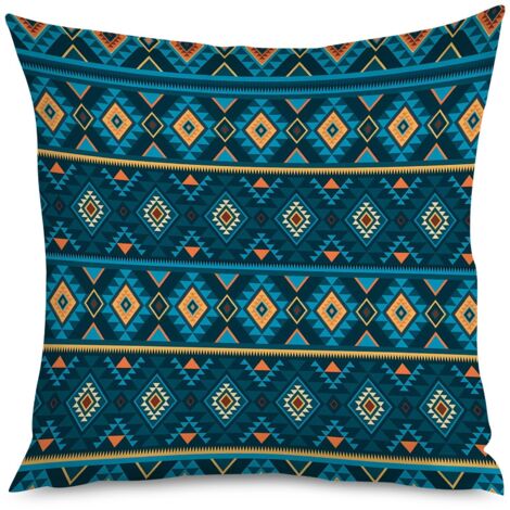 Housse de coussin imprimé diamant, bohème